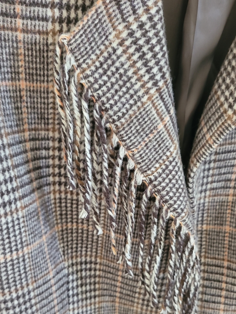 Mango Fringed Wool Plaid Blazer - Picture 8 of 9